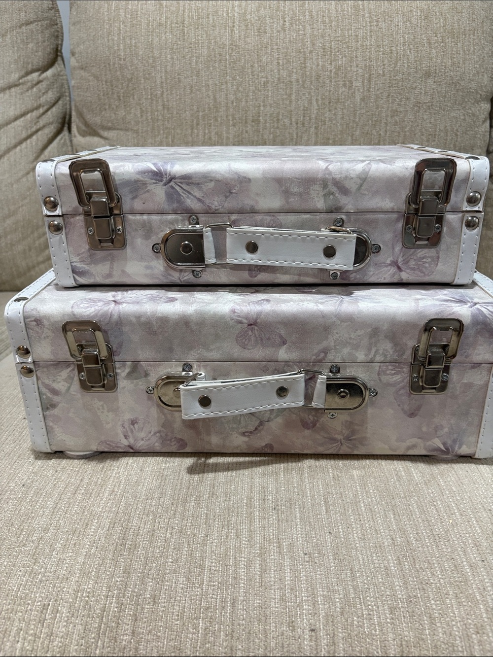 Marshalls Floral Pink & White Decorative Storage Trunks